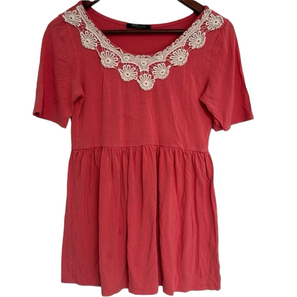 Cozy casual maternity short sleeve shirt .